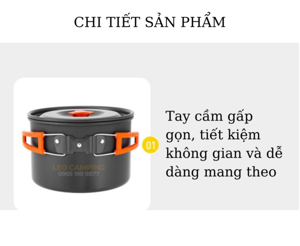 Bộ nồi dã ngoại 3-4 người DS512 - Hình ảnh 11