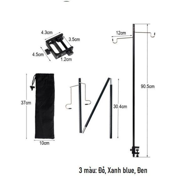 Trụ treo đèn đôi kẹp bàn - Hình ảnh 3